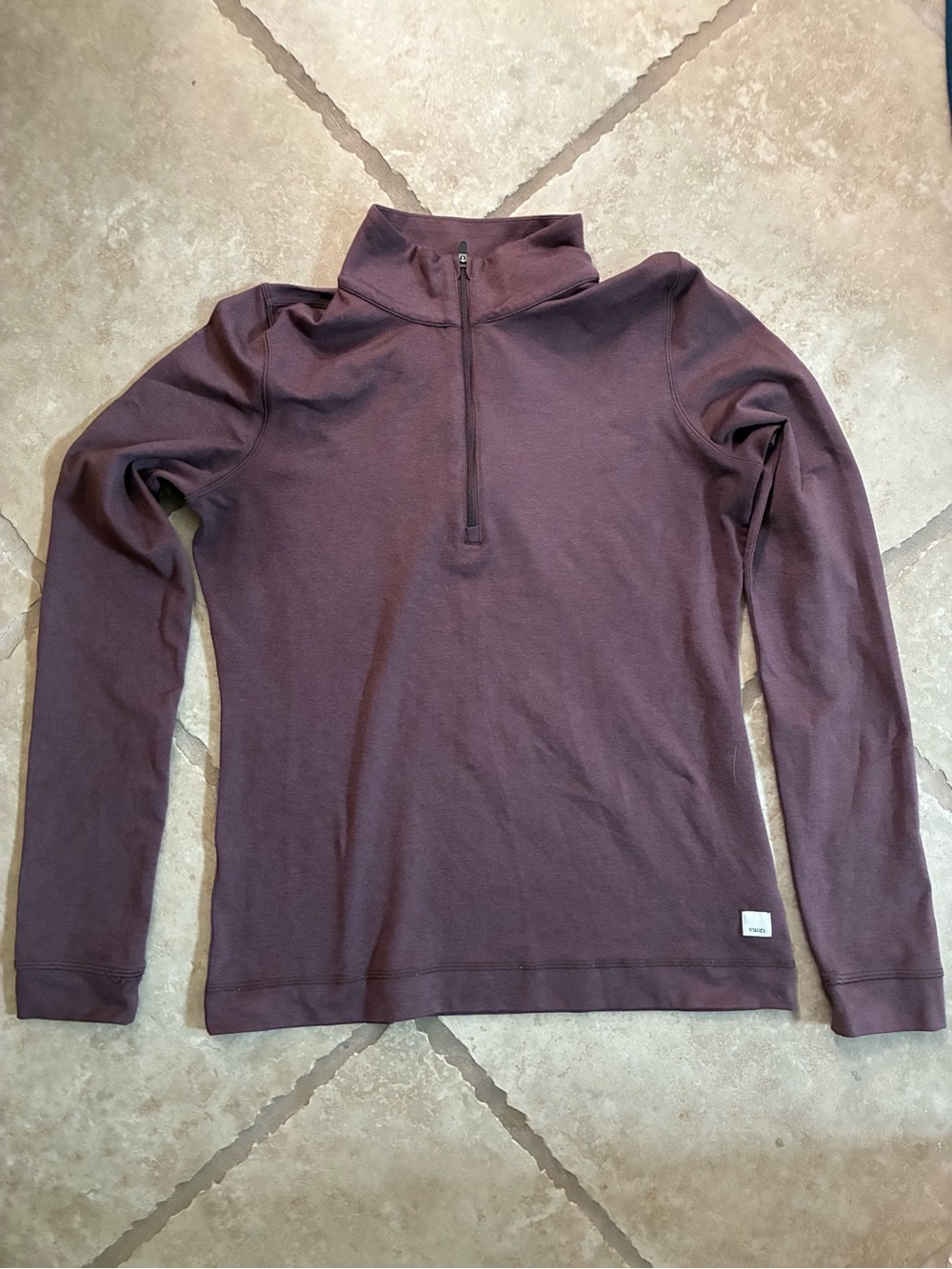 Vuori Plum Half-Zip Mock Neck Sweater